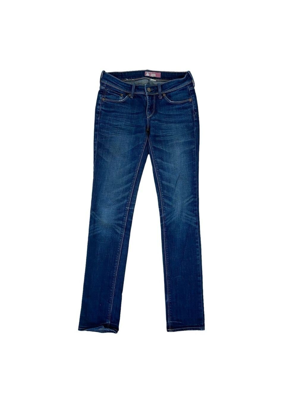 H&M SQIN jeans low rise blue stretchy denim slim leg classic 5 pockets SIZE 26